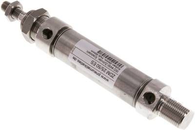 ISO 6432-Zylinder, Edelstahl, Kolben 25mm, Hub 50mm