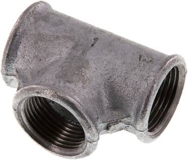 T-Stück Rp 1" (IG), 25 bar Temperguss verzinkt