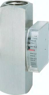 Durchflussmesser G 1" (IG), 0,1 - 0,8 l/min, 250 bar Messing vernickelt