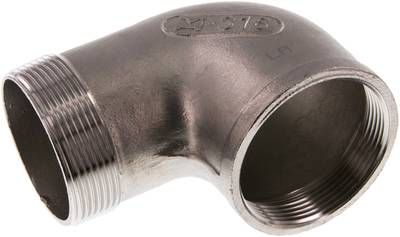 90°-Einschraubwinkel Rp 2"(IG)-R 2"(AG), 10 bar 1.4408