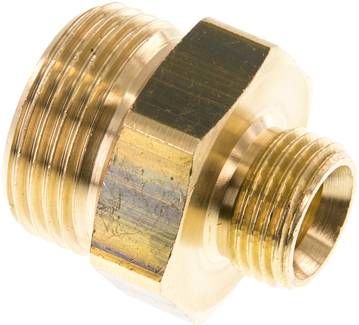 Doppelnippel G 1"-G 1/2", 16 bar Messing/Rotguss