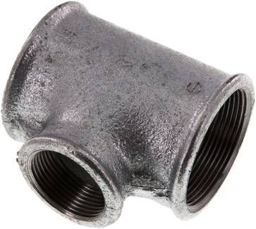 T-Stück Rp 2"-Rp 1 1/4"-Rp 2" (IG), 25 bar Temperguss verzinkt