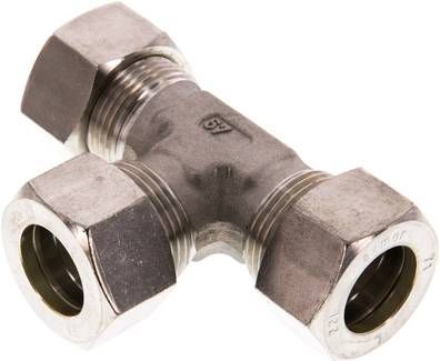 T-Schneidringverschraubung 22 L, Klemmring 1.4571 (NC)