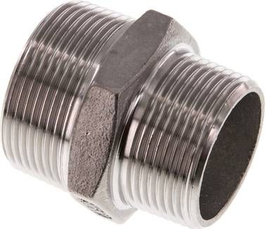 Doppelnippel R 1 1/2"-R 1 1/4", 16 bar 1.4408