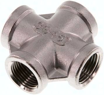 Kreuzstück Rp 3/8" (IG), 16 bar 1.4408