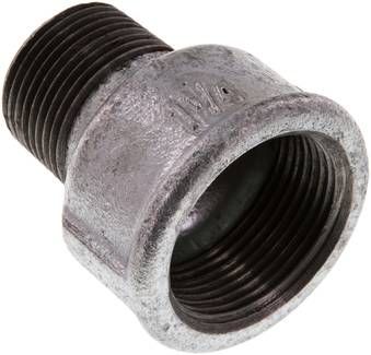 Reduziernippel R 1"(AG)-Rp 1 1/4"(IG), 25 bar Temperguss verzinkt