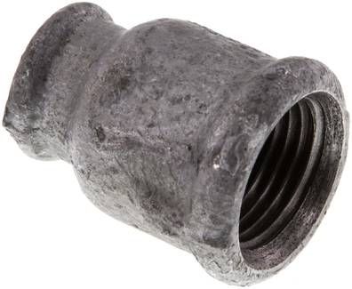 Rundmuffe Rp 1/2"-Rp 1/4", 25 bar Temperguss verzinkt