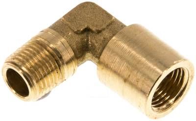 90°-Einschraubwinkel G 1/8"(IG)-R 1/8"(AG), 16 bar Messing