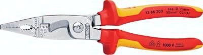 Multi-Installationszange, verchromt mit 2K-Griffen, VDE-geprüft bis 1000 V
