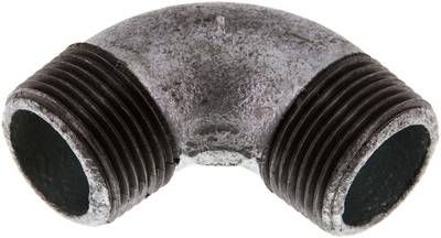 90°-Winkel R 1" (AG), 25 bar Temperguss verzinkt