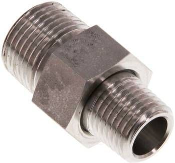 Doppelnippel trennbar R 3/8"-R 1/4", 1.4571 PN40, konisch dichtend