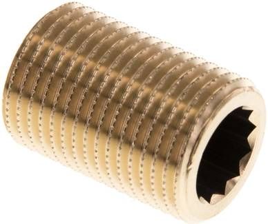 Rohrdoppelnippel G 1/2"-30mm, 16 bar Messing