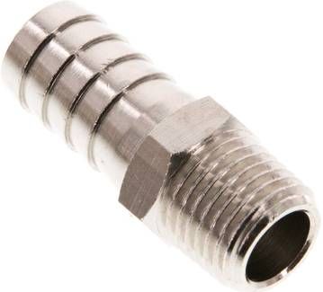 Gewindetülle R 1/4"-12mm, 16 bar Messing vernickelt