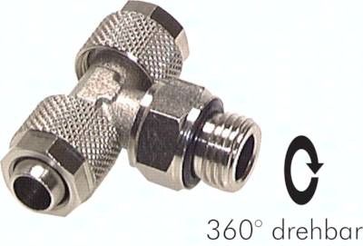 T-Drehverschraubung G 1/8"-6 x 4mm, Messing vernickelt