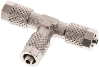 T-Verschraubung 5 x 3mm, Messing vernickelt
