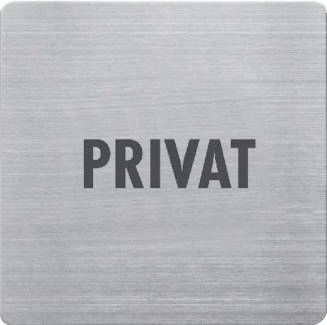 Edelstahl-Piktogramm, 90 x 90 mm, Privat