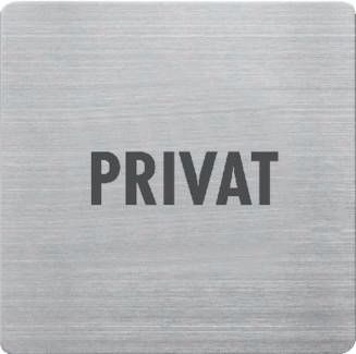 Edelstahl-Piktogramm, 90 x 90 mm, Privat