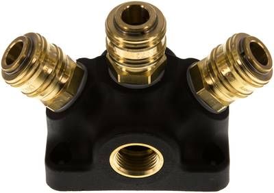 Wanddose mit G 1/2" (IG) und mit 3 Kupplungsdosen NW7,2