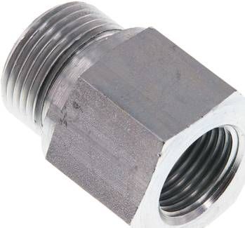 Hydraulik-Reduzierung G 3/4"(AG)-G 1/2"(IG), Stahl verzinkt, Elastomerdichtung