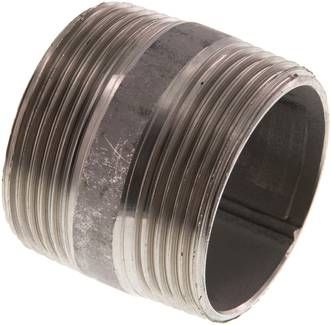 Rohrdoppelnippel R 1 1/2"-40mm, 20 bar 1.4571