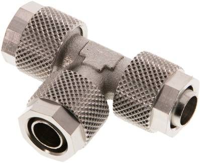 T-Verschraubung 10 x 8mm, Messing vernickelt