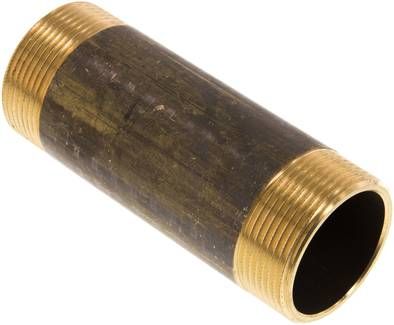 Rohrdoppelnippel G 1 1/2"-120mm, 16 bar Messing