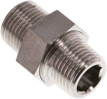 Doppelnippel trennbar R 1/2"-R 1/2", 1.4571 PN40, konisch dichtend