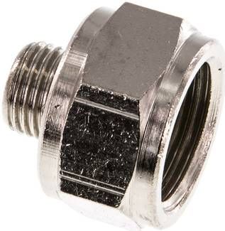 Reduziernippel G 1/4"(AG)-G 1/2"(IG), 16 bar Messing vernickelt