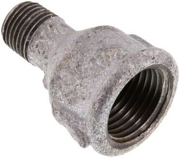 Reduziernippel R 1/4"(AG)-Rp 1/2"(IG), 25 bar Temperguss verzinkt