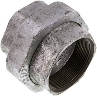 Verschraubung flach dichtend Rp 2 1/2" (IG),25 bar Temperguss verzinkt