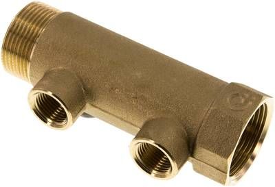 Verteilerrohr G 1 1/4"(IG/AG), 2 Abgänge G 1/2" (IG)