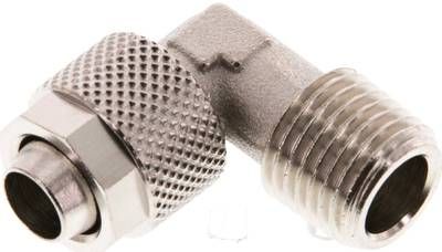 Winkel-Verschraubung R 1/4"-10 x 8mm, Messing vernickelt