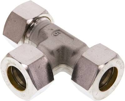 T-Schneidringverschraubung 18 L, Klemmring 1.4571 (NC)