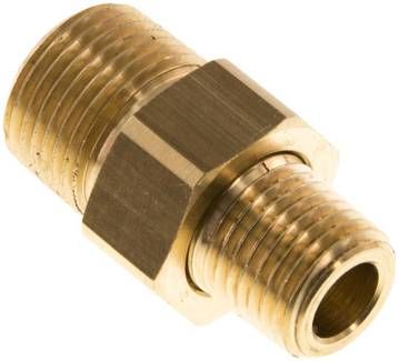 Doppelnippel trennbar R 3/8"-R 1/4", 16 bar Messing