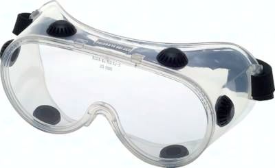 Vollsichtbrille, indirekte Belüftung und Antibeschlagscheibe, gut über Korrektur