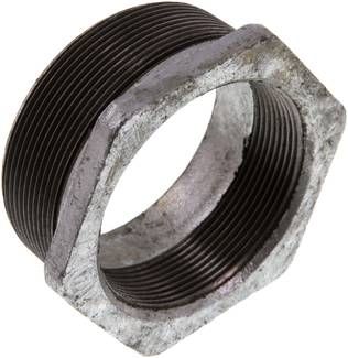 Reduziernippel R 3"(AG)-Rp 2 1/2"(IG), 25 bar Temperguss verzinkt