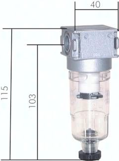MULTIFIX Filter, G 1/8", Baur. 0, mit Polycarbonatbehälter und Schutzkorb