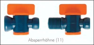 Gelenkschlauch, 1/2", Absperrhahn mit Gelenkschlauchanschluss und Gewinde R 1/2"