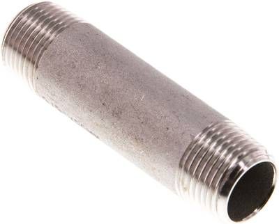 Rohrdoppelnippel R 3/8"-60mm, 20 bar 1.4571