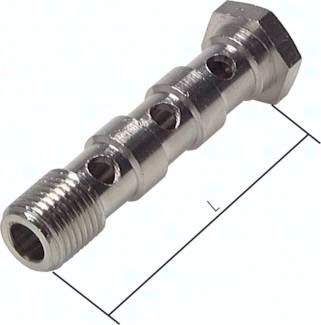 Hohlschraube, 3-fach G 1/4"-58mm, Messing vernickelt
