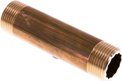 Rohrdoppelnippel G 1"-120mm, 16 bar Messing