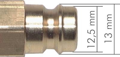 90°-Temperierkupplungsdose 13mm Zapfen, 13 mm Schlauch, 1.4305
