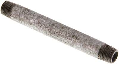 Rohrdoppelnippel R 1/8"-80mm, 50 bar, Stahlrohr ST 37 verzinkt