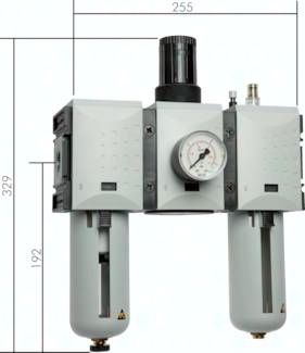 FUTURA Wartungseinheit, 3-tlg., G 3/4", 0,5 - 8 bar, Baur.4
