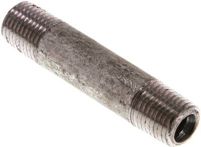 Rohrdoppelnippel R 1/4"-60mm, 50 bar, Stahlrohr ST 37 verzinkt