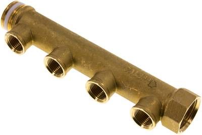 Verteilerrohr G 1"(IG/AG), 4 Abgänge G 1/2" (IG)