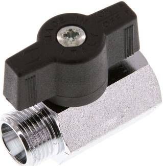 Messing-Minikugelhahn Innen-/ Außengewinde G 3/8", PN 15