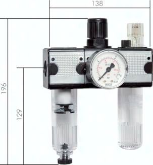 MULTIFIX Wartungseinheit (1), 3-tlg., G 1/4", 0,1 - 3 bar