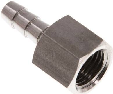 Aufschraub-Schlauchtülle G 1/4"-6mm, 40 bar 1.4571