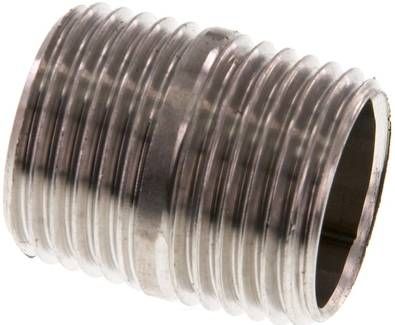 Rohrdoppelnippel R 1/2"-25mm, 20 bar 1.4571